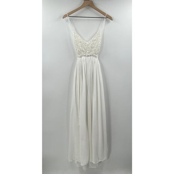 L'atiste By Amy White Boho Maxi Open Back FairyCore Dress Size Medium - Picture 1 of 7
